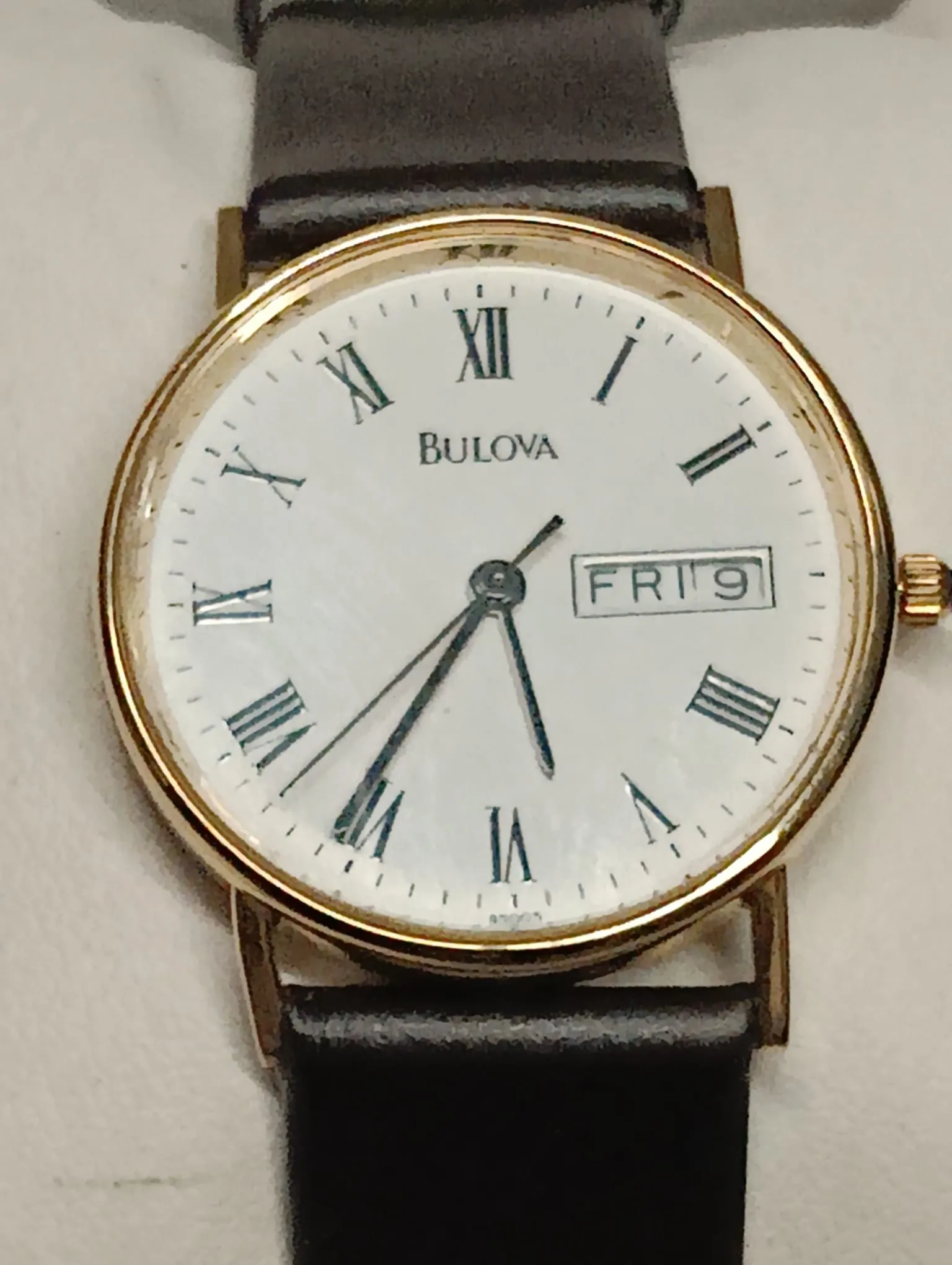 Bulova Gold Wristwatch with Sapphire and Day-Date Features - $10K APR w/ COA!!!!