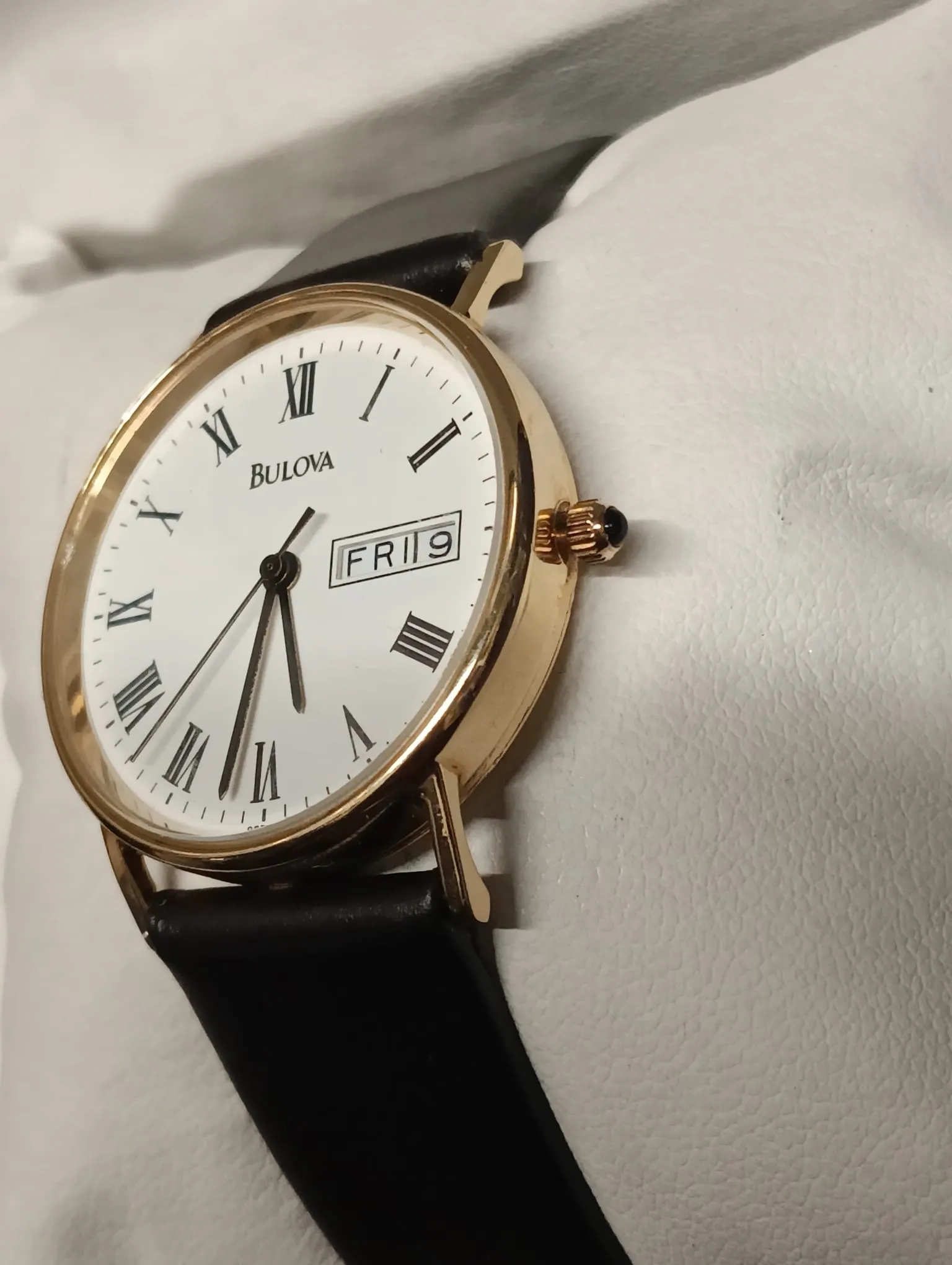 Bulova Gold Wristwatch with Sapphire and Day-Date Features - $10K APR w/ COA!!!!
