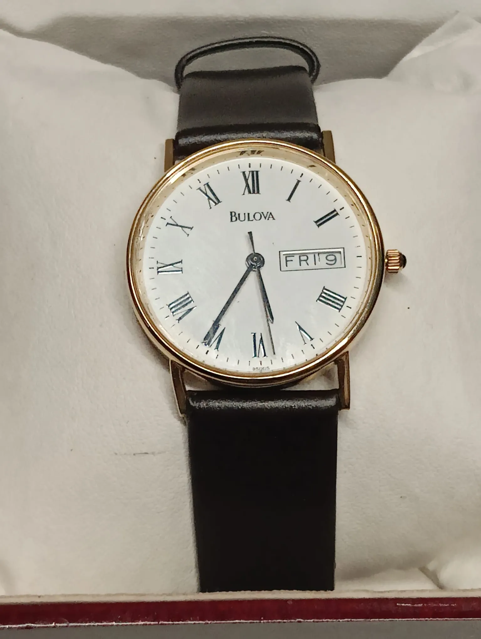 Bulova Gold Wristwatch with Sapphire and Day-Date Features - $10K APR w/ COA!!!!