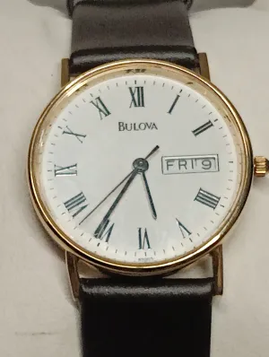 Bulova Gold Wristwatch with Sapphire and Day-Date Features - $10K APR w/ COA!!!!