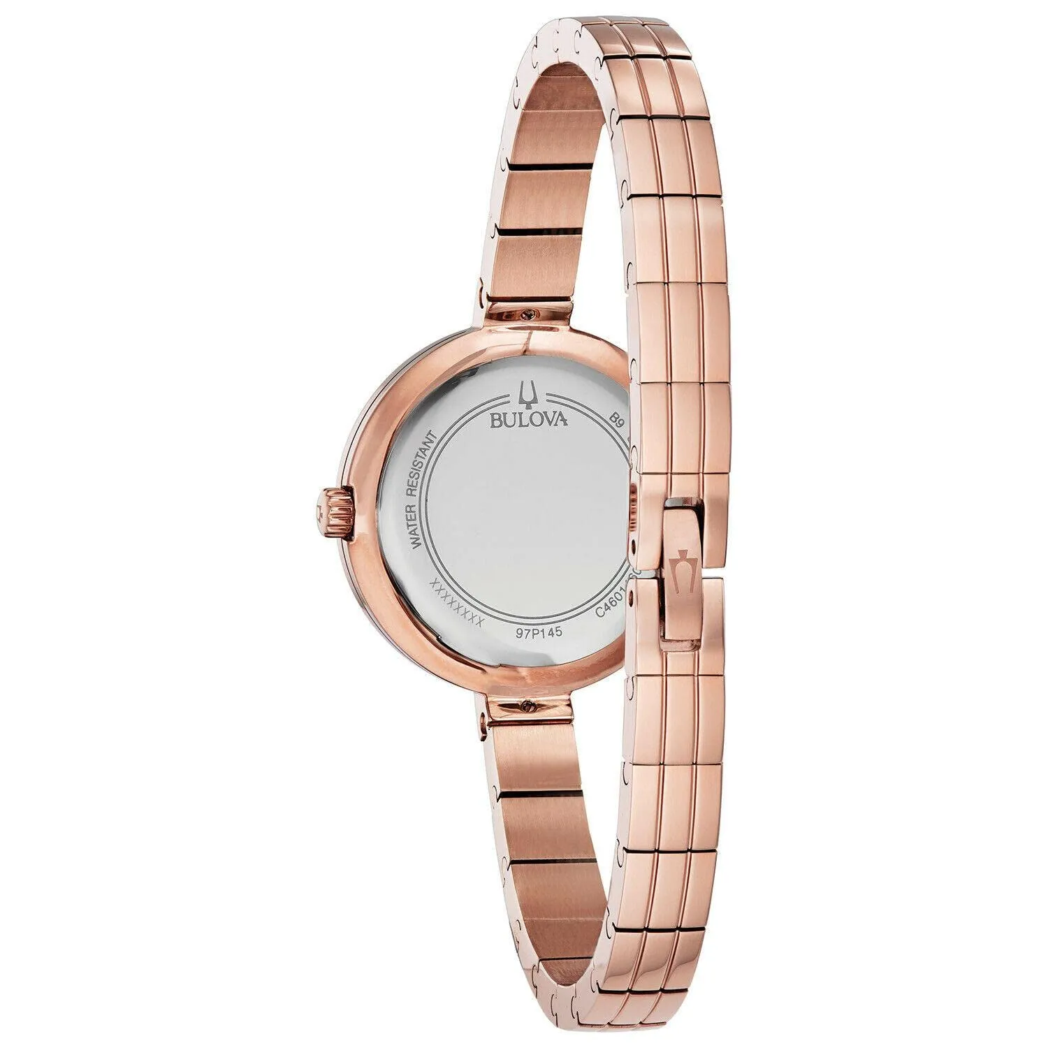 Bulova RhapsodyQuartz Ladies Watch, Stainless Steel Diamond , Rose Gold-Tone (Model: 97P145)