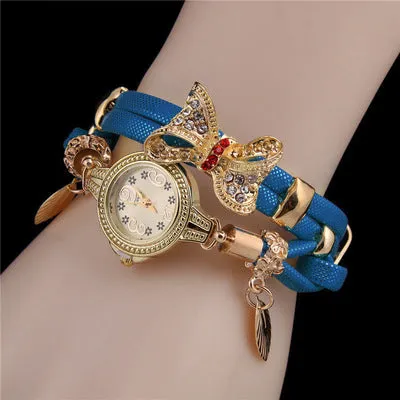 Butterfly Wrap Bracelet Quartz Women's Watch