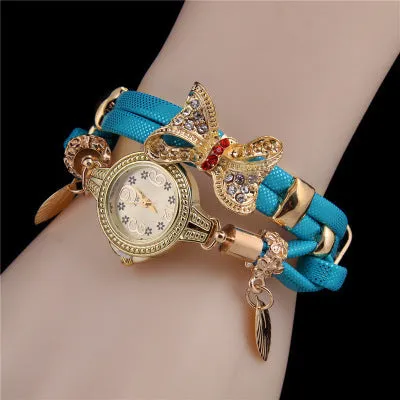 Butterfly Wrap Bracelet Quartz Women's Watch