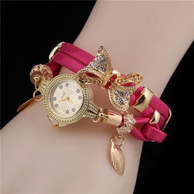 Butterfly Wrap Bracelet Quartz Women's Watch