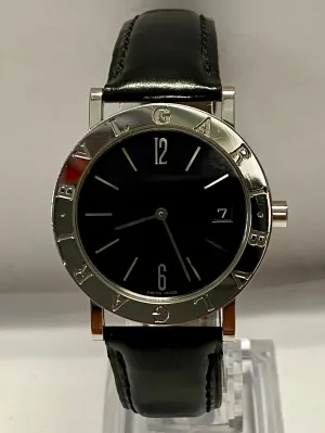 BVLGARI Beautiful SS Date w/Black Dial Fascinating Men's Watch - $4K APR w/ COA!