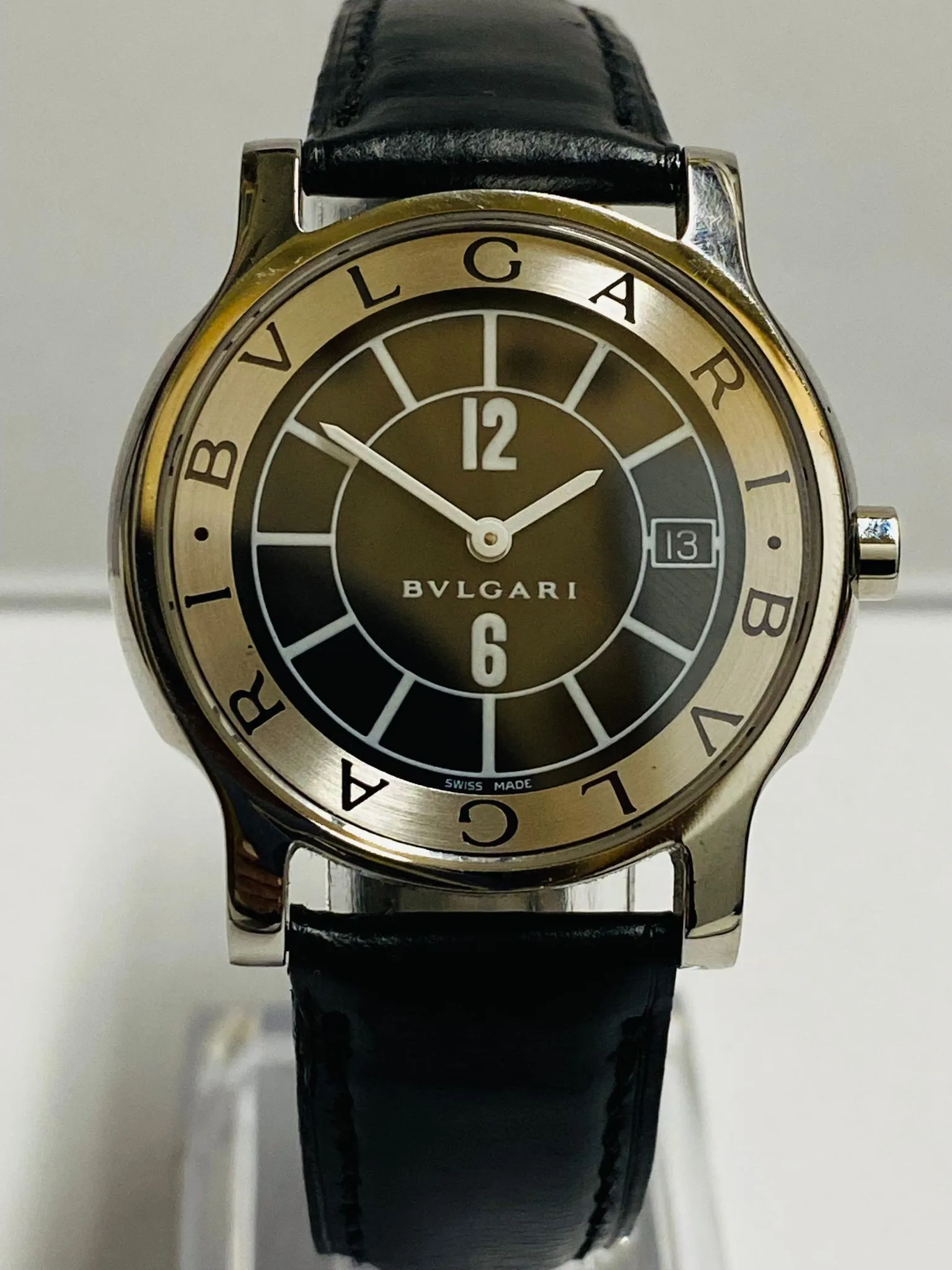 BVLGARI SS Extremely Beautiful Black Dial Brand New Men's Watch- $6K APR w/ COA!