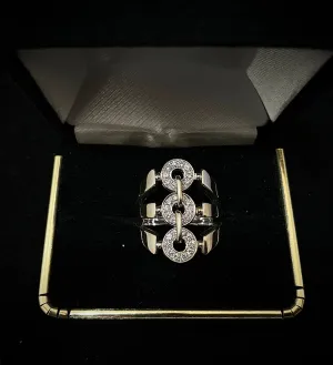 BVLGARI Vintage Design 18K White Gold Diamond Ring - $20K Appraisal Value w/CoA}