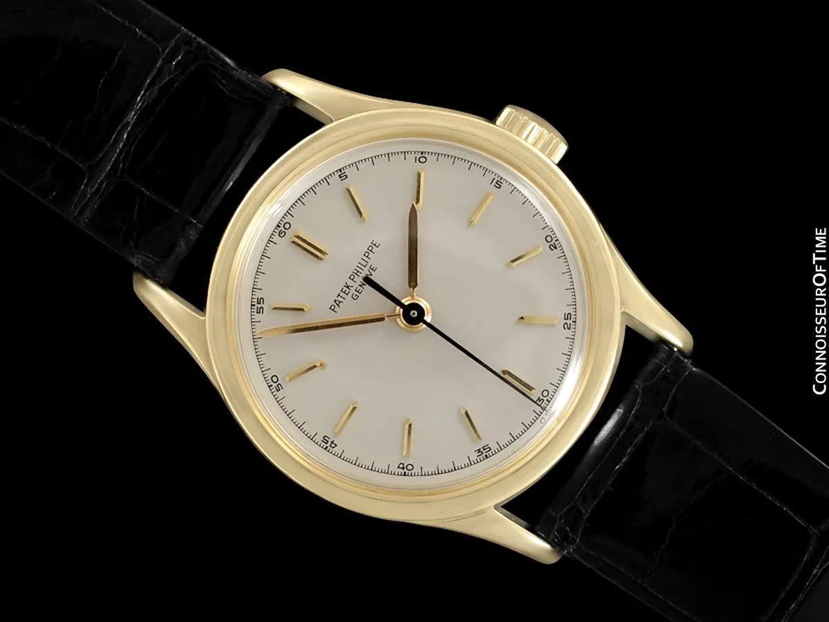 c. 1960 Patek Philippe Vintage Calatrava Ref. 2555 Mens Watch, 18K Gold - Rare Model