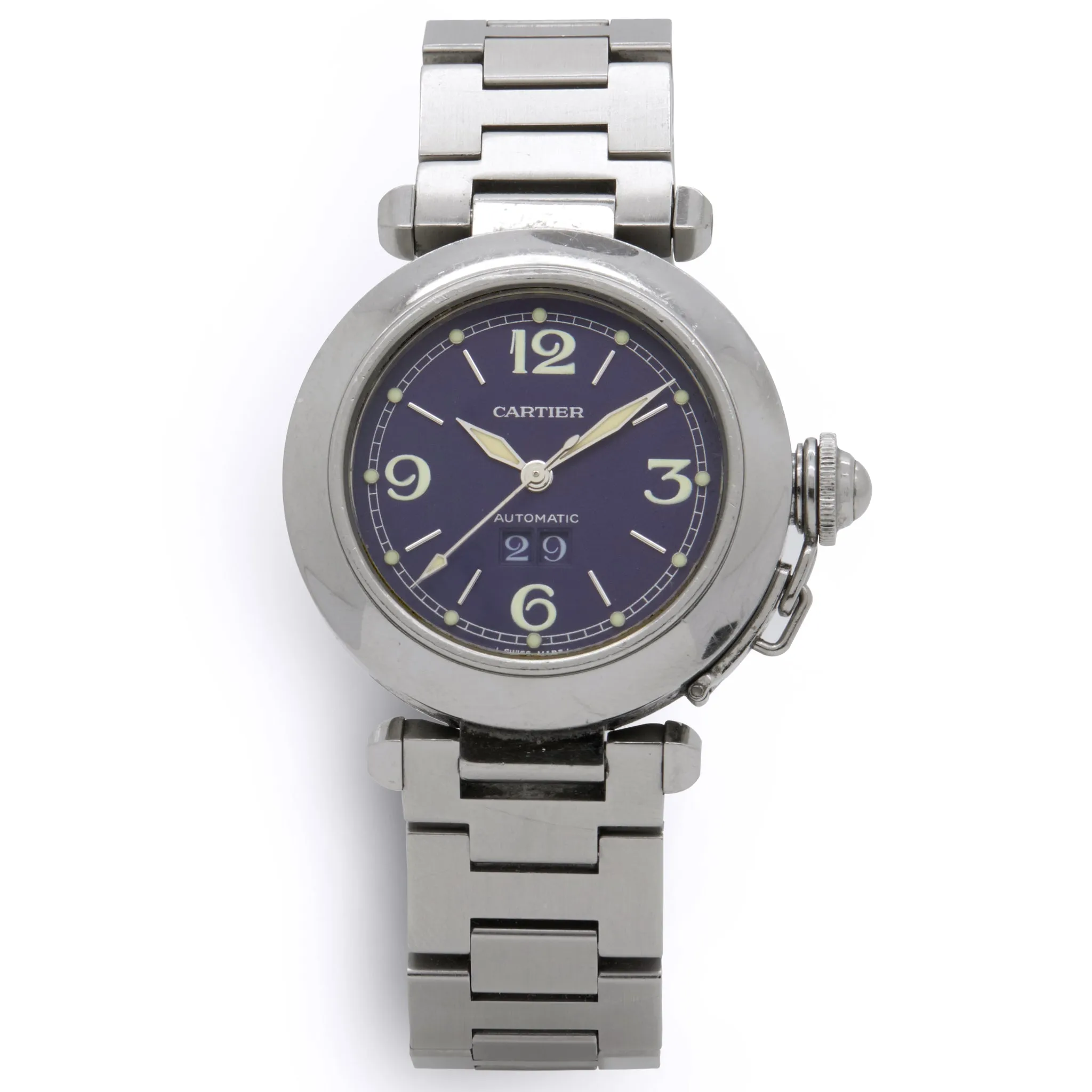 Cartier Pasha Big Date 35mm 2475 Black Dial Automatic  Watch