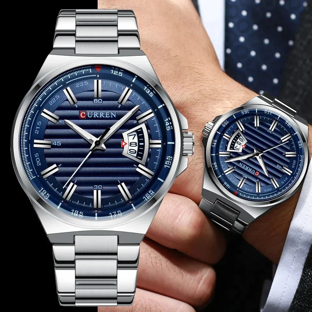 Casual Brand Watches Mens Quartz Stainless Steel Band Wristwatches for Male Clock Trendy Business