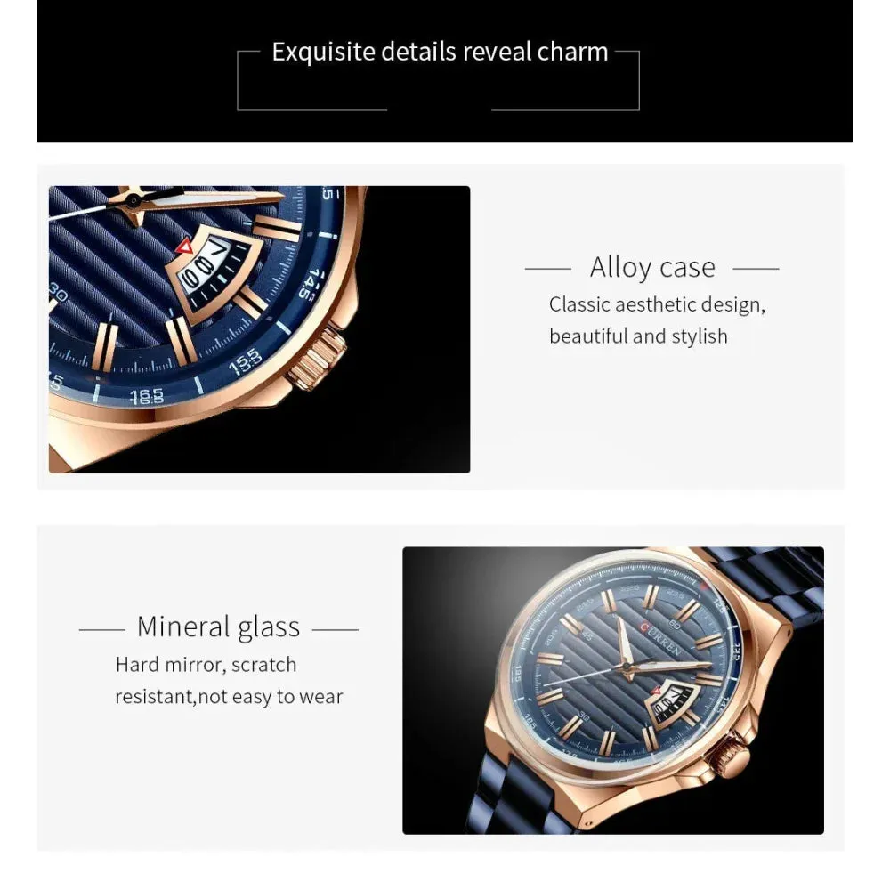 Casual Brand Watches Mens Quartz Stainless Steel Band Wristwatches for Male Clock Trendy Business