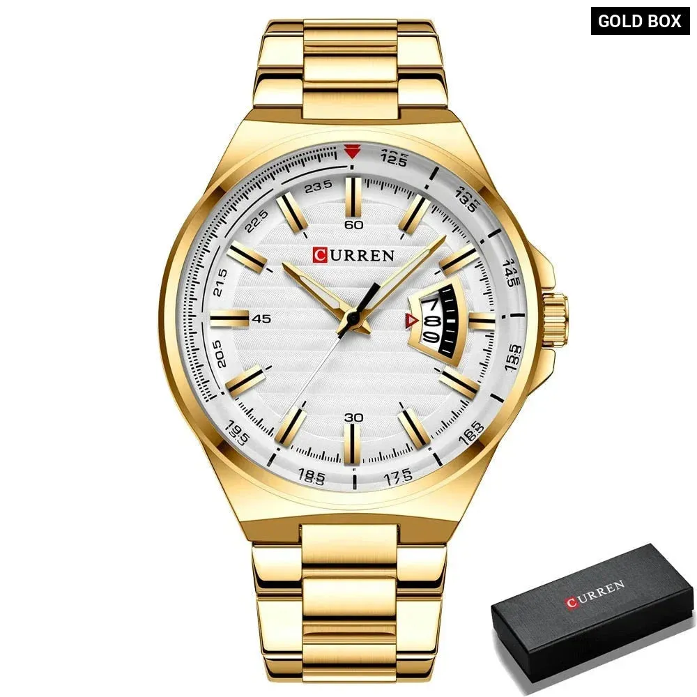 Casual Brand Watches Mens Quartz Stainless Steel Band Wristwatches for Male Clock Trendy Business