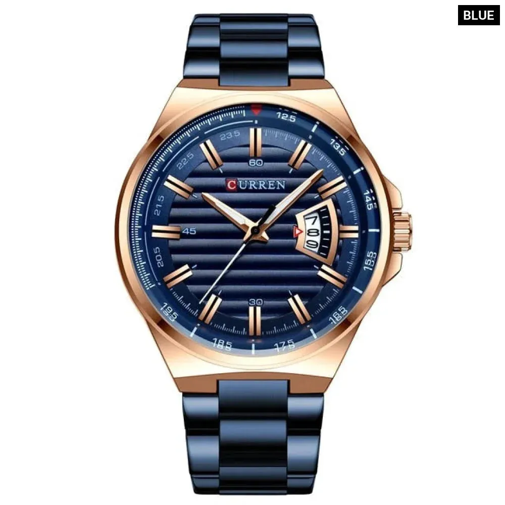 Casual Brand Watches Mens Quartz Stainless Steel Band Wristwatches for Male Clock Trendy Business