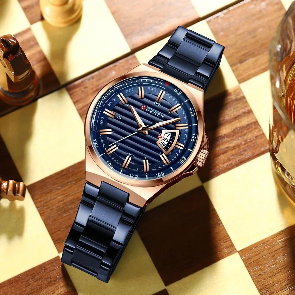 Casual Brand Watches Mens Quartz Stainless Steel Band Wristwatches for Male Clock Trendy Business