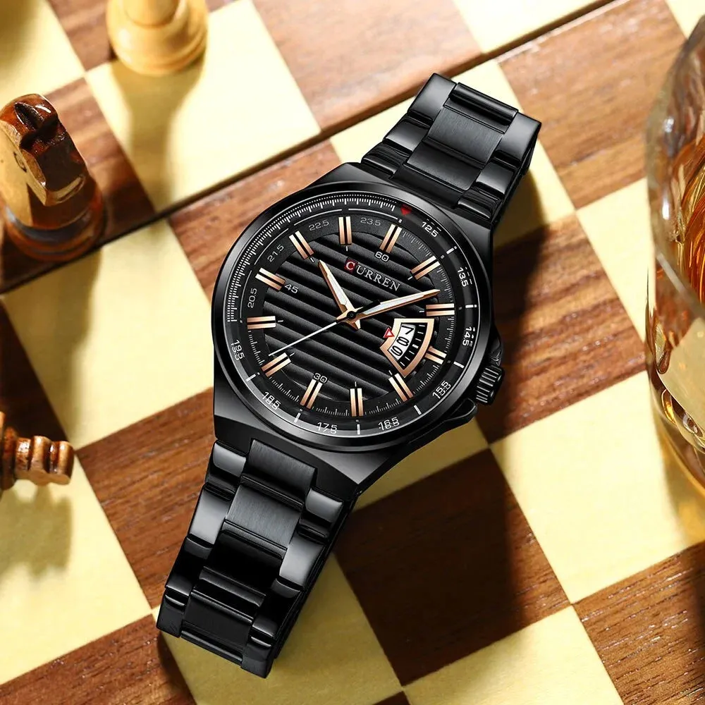 Casual Brand Watches Mens Quartz Stainless Steel Band Wristwatches for Male Clock Trendy Business