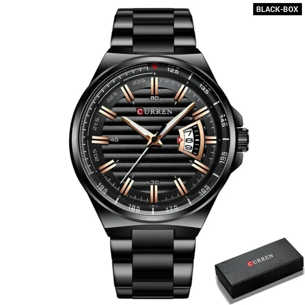 Casual Brand Watches Mens Quartz Stainless Steel Band Wristwatches for Male Clock Trendy Business