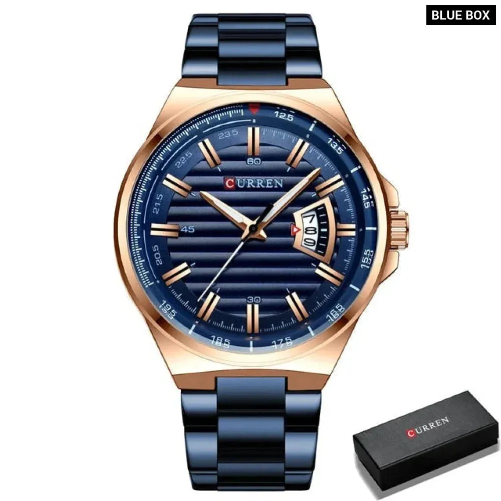 Casual Brand Watches Mens Quartz Stainless Steel Band Wristwatches for Male Clock Trendy Business
