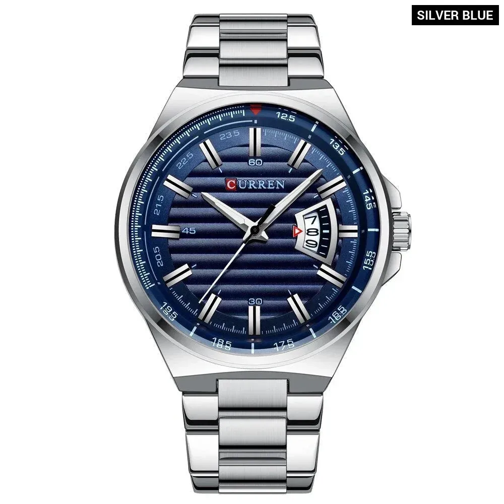 Casual Brand Watches Mens Quartz Stainless Steel Band Wristwatches for Male Clock Trendy Business