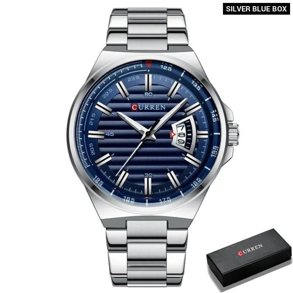 Casual Brand Watches Mens Quartz Stainless Steel Band Wristwatches for Male Clock Trendy Business