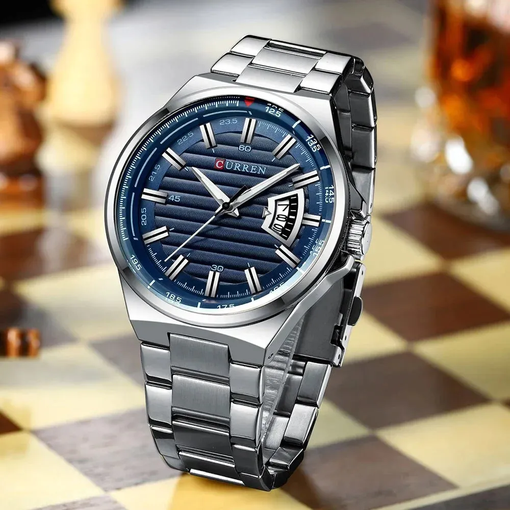Casual Brand Watches Mens Quartz Stainless Steel Band Wristwatches for Male Clock Trendy Business