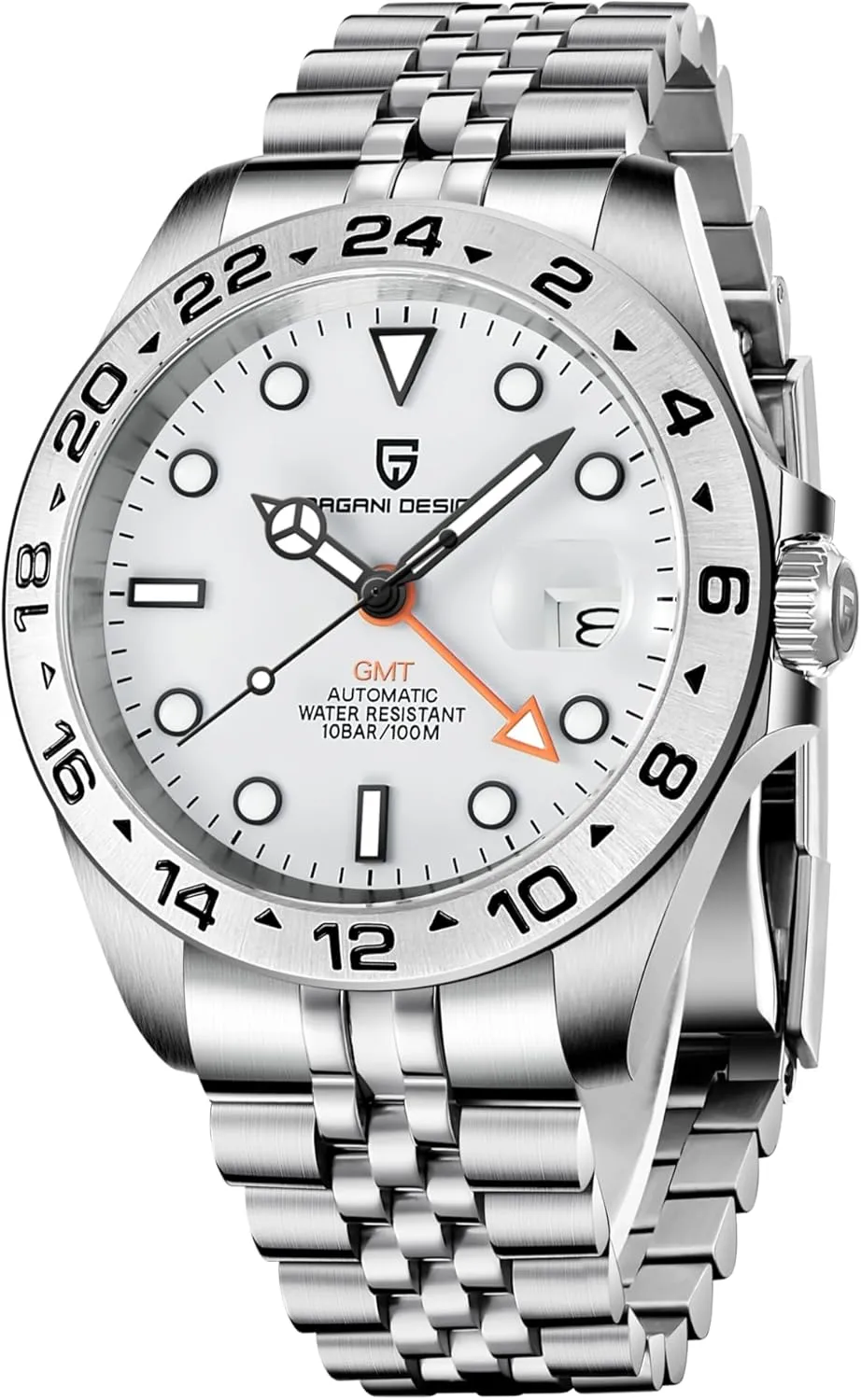 CEYADG Pagani Design Watches for Men Automatic Mechanical GMT 42mm Sport Waterproof Stainless Steel Sapphire Glass Wrist Watch