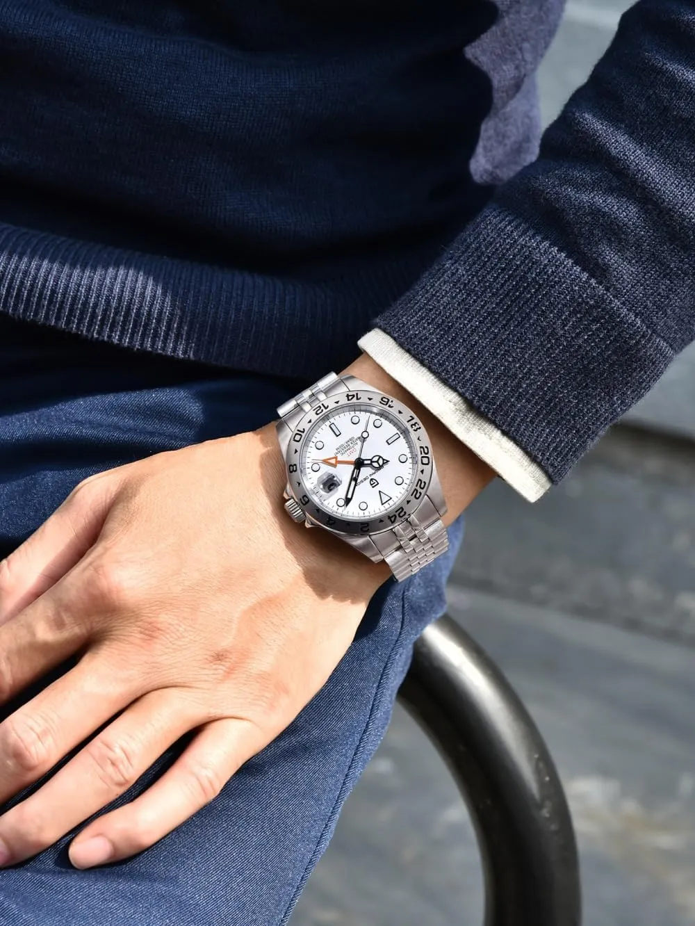 CEYADG Pagani Design Watches for Men Automatic Mechanical GMT 42mm Sport Waterproof Stainless Steel Sapphire Glass Wrist Watch