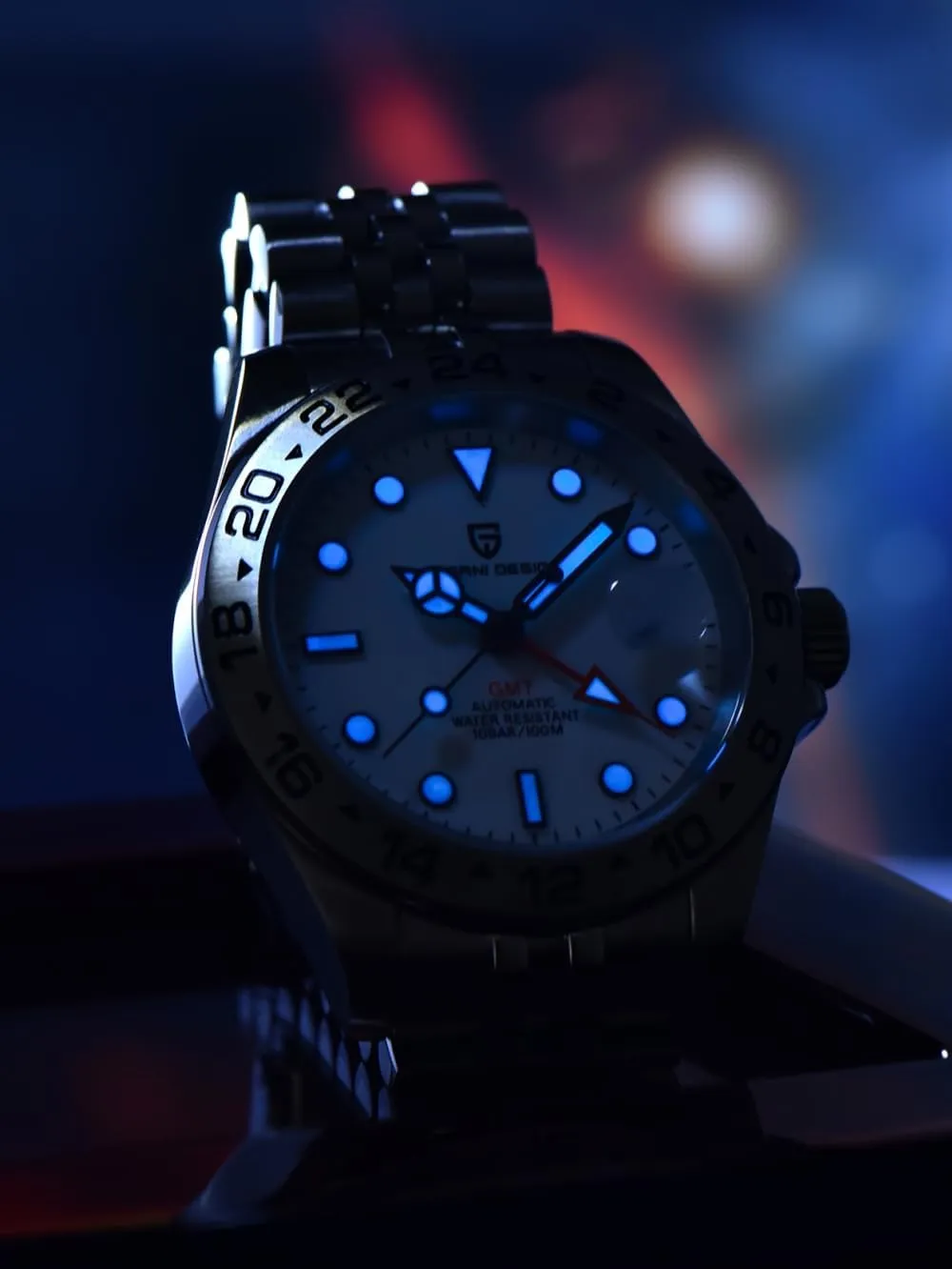 CEYADG Pagani Design Watches for Men Automatic Mechanical GMT 42mm Sport Waterproof Stainless Steel Sapphire Glass Wrist Watch