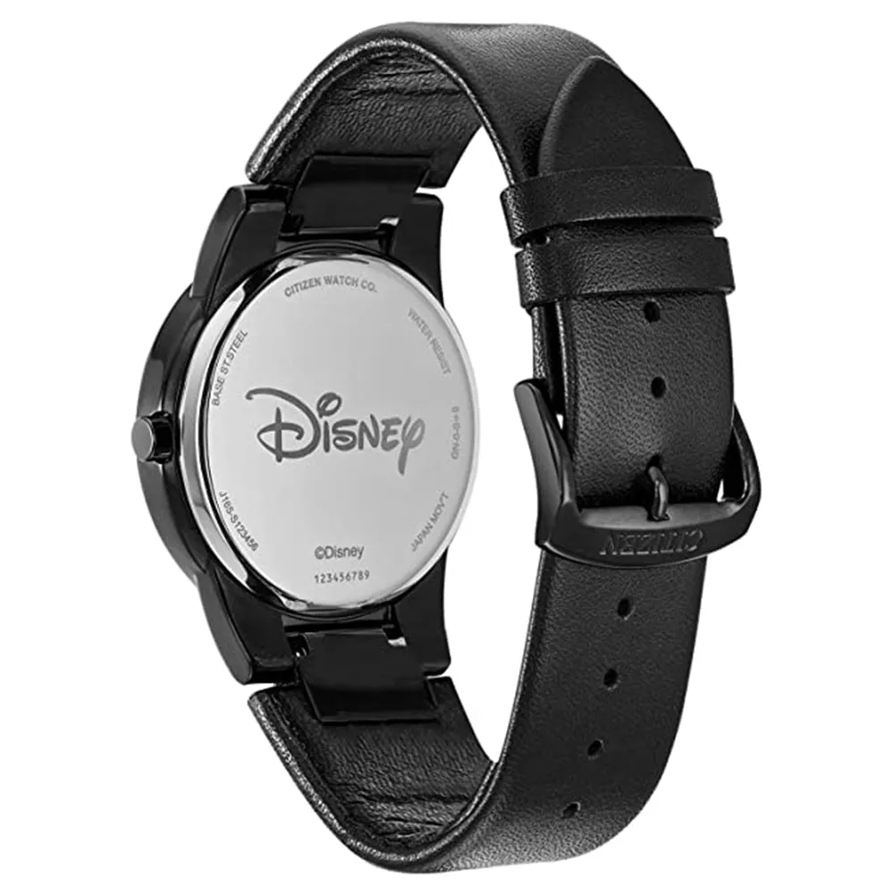 Citizen Mens Mickey Mouse Eco Drive Black Dial Band Leather Watch - AU1069-06W