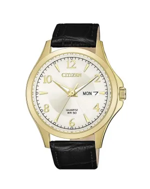 Citizen Quartz Classic Black Leather Strap Watch BF2003-25A