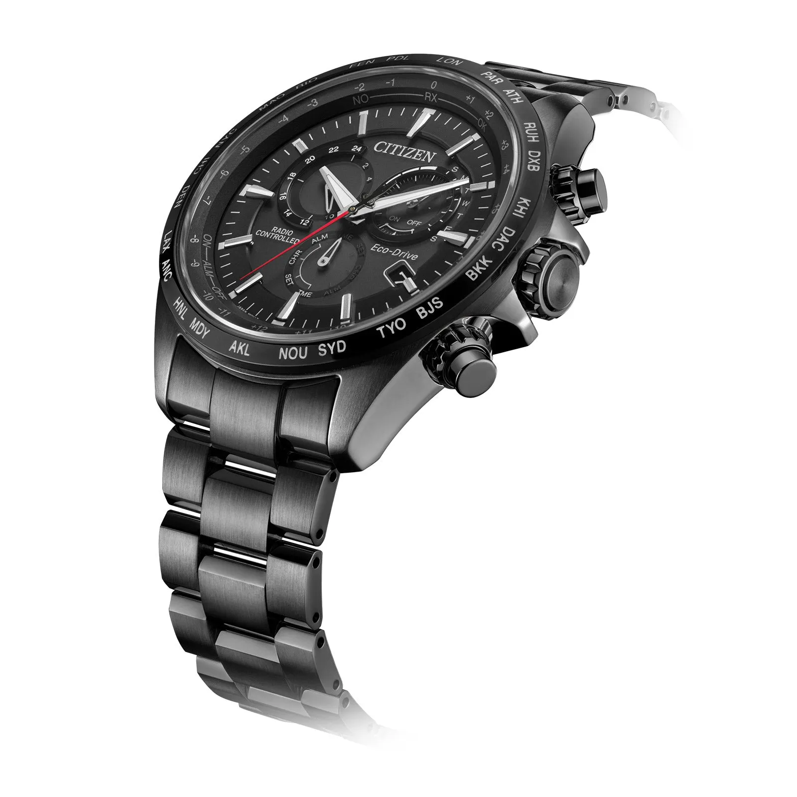 Citizen Radio Controlled Black on Black Eco-Drive Watch CB5835-83E