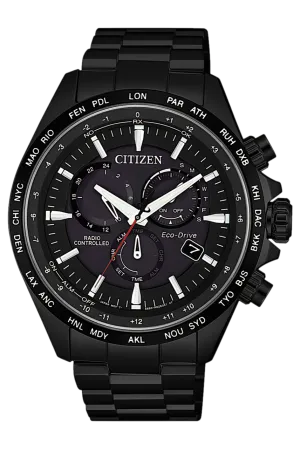 Citizen Radio Controlled Black on Black Eco-Drive Watch CB5835-83E