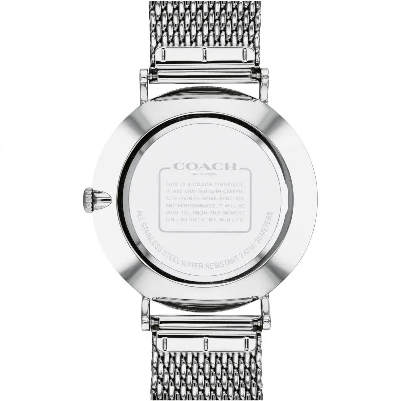 Coach Charles Silver Mesh Bracelet Black Dial Men's Watch 14602144