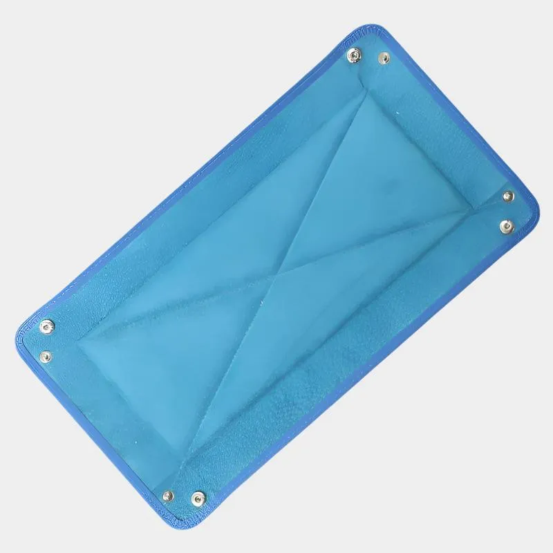 Cobalt Leather & Light Blue Suede Large Travel Tray