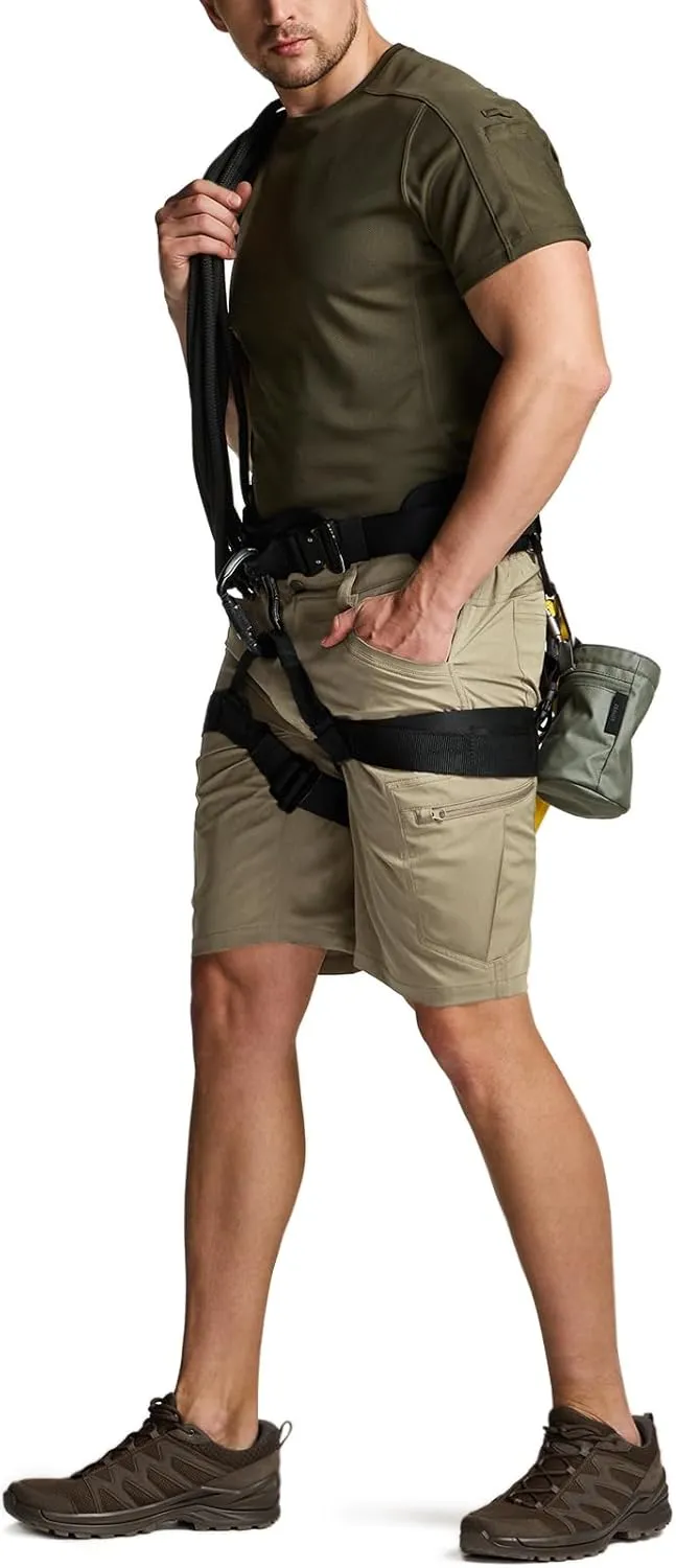 CQR Men's Quick Dry Stretch Hiking Cargo Shorts, Lightweight Water Resistant Tactical Casual, Golf & Outdoor with Pockets