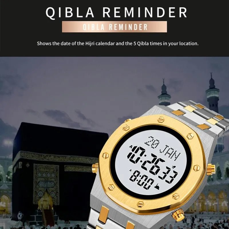 Digital Wrist Watch for Muslim Worships - Multifunctional