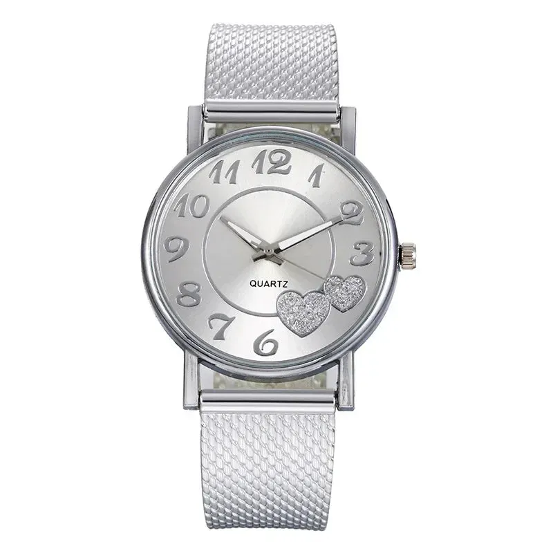 Elegant Rose Gold Heart Dial Watch for Women Waterproof Luxury