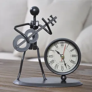 European Antique Iron Clock Room Vintage Clock Table Clock Retro Roman Digital Clock Instrumental Performance Desktop Ornaments
