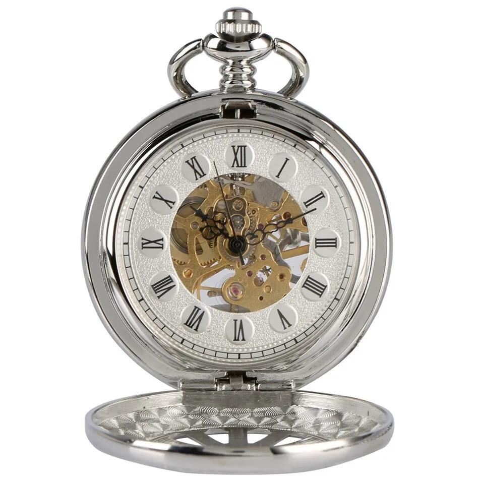 Exquisite Male Retro Clock with Chain / Antique Mechanical Pocket Watch of Three Colors