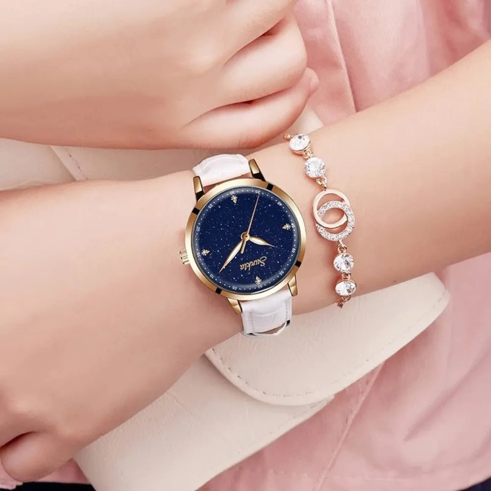 Exquisite Starry Dial Waterproof Watch For Women