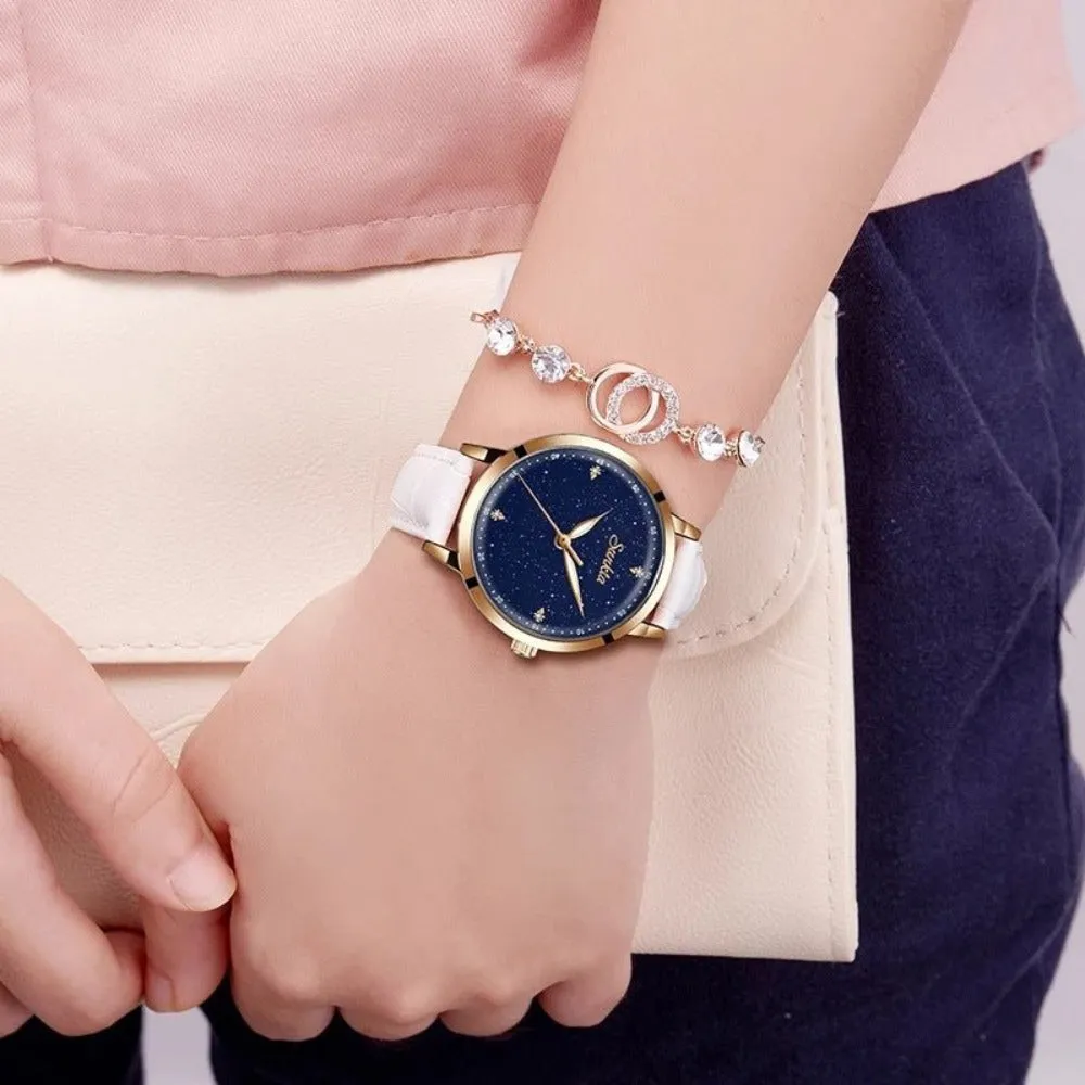 Exquisite Starry Dial Waterproof Watch For Women