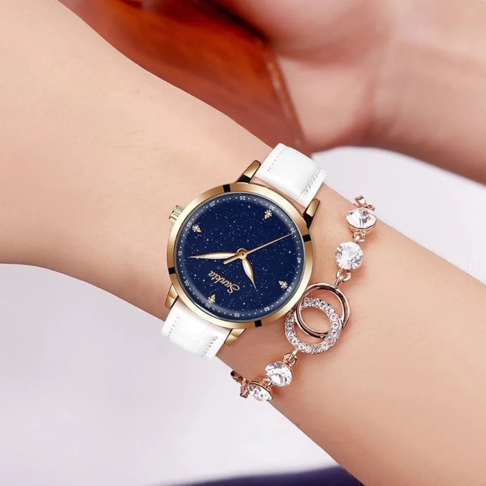 Exquisite Starry Dial Waterproof Watch For Women