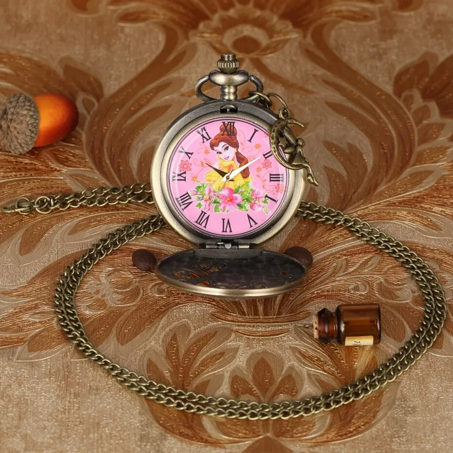 Fairy Dancing Lovely Princess Quartz Pocket Watch