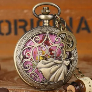 Fairy Dancing Lovely Princess Quartz Pocket Watch