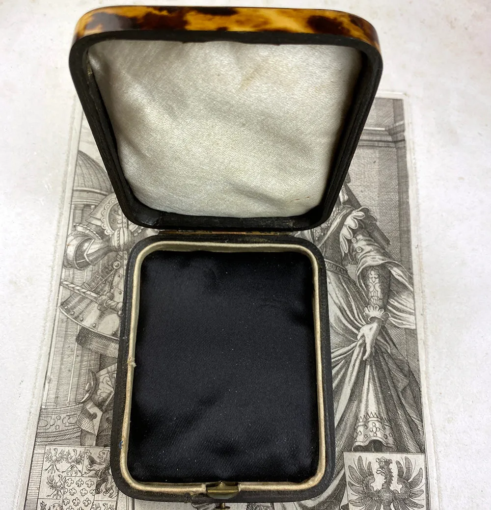 Fine Antique French Jewelry or Watch Box, Etui, Case in Stunning Tortoise Shell