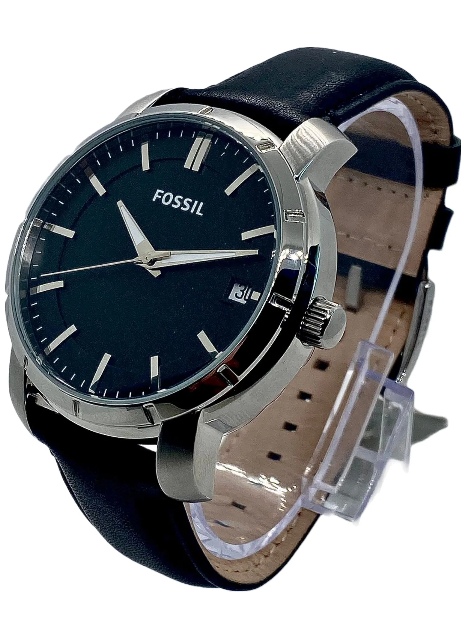 Fossil Black Dial Leather Strap Automatic Men's Watch BQ1274