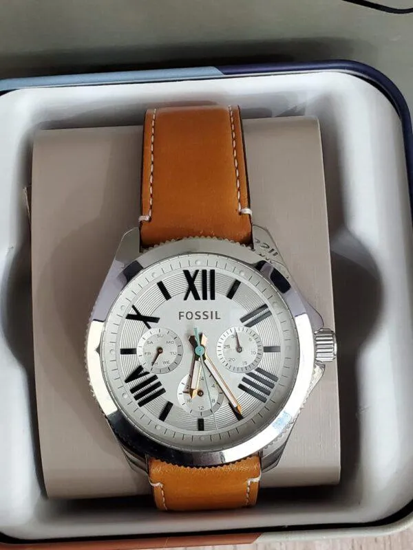 Fossil Cecile Multifunction Dark Brown Leather Women's Watch AM4638