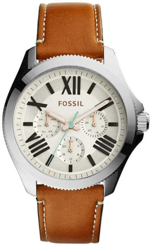 Fossil Cecile Multifunction Dark Brown Leather Women's Watch AM4638