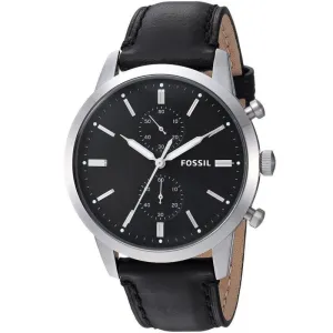 Fossil Quartz Black Leather Strap Men's Watch FS5396
