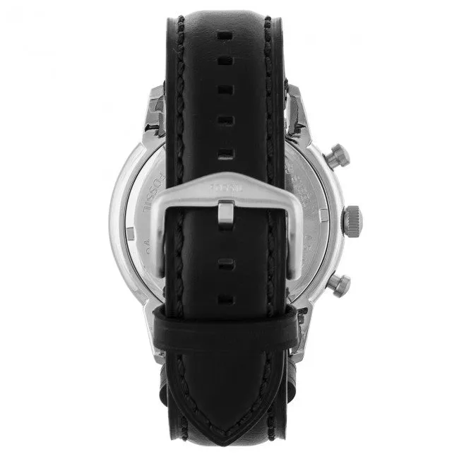Fossil Quartz Black Leather Strap Men's Watch FS5396