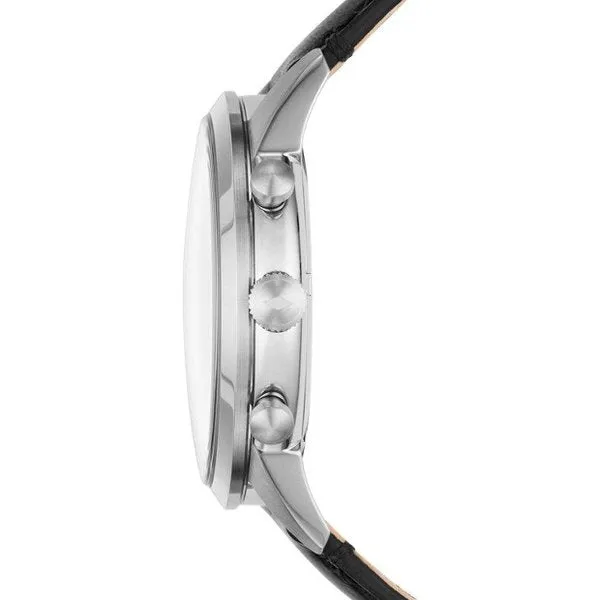 Fossil Quartz Black Leather Strap Men's Watch FS5396